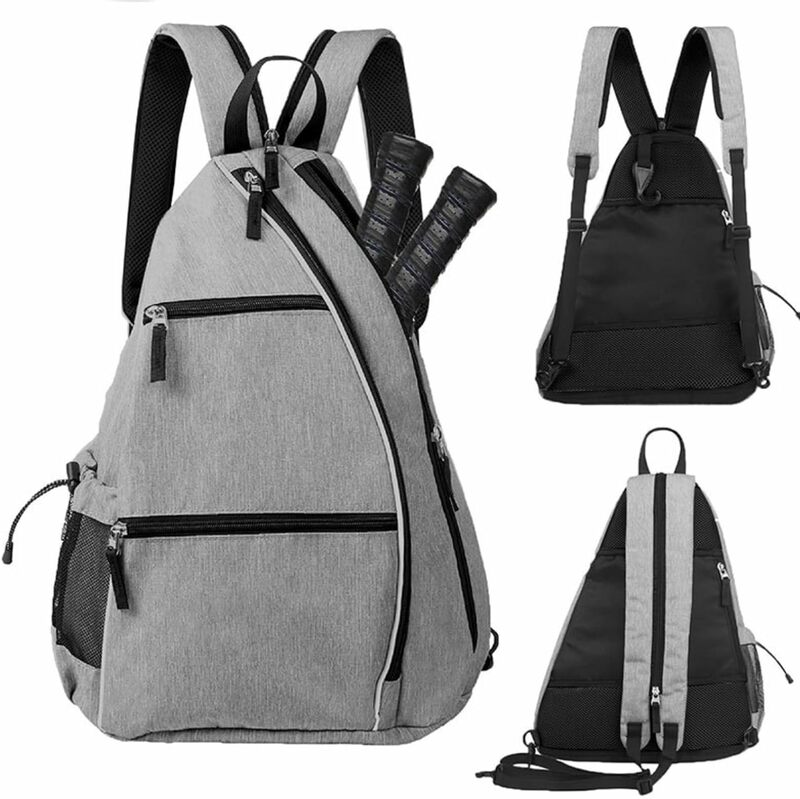 Water Repellent Large Sling Bag Crossbody Backpack for Pickleball Racket, Tennis, and Travel Sport Daypack Minimalist Chest Bag