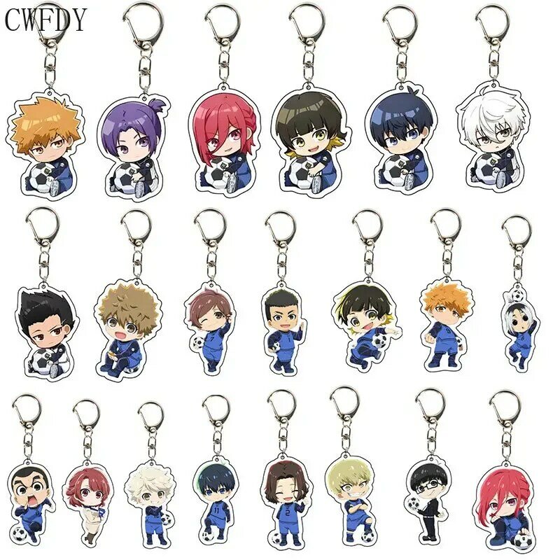 BLUE LOCK-Porte-clés en acrylique avec figurines de dessin animé anime, accessoires de clé Kawaii, cadeaux d'anniversaire, Isagi, YopiercBachira, Meguru, JOCostume