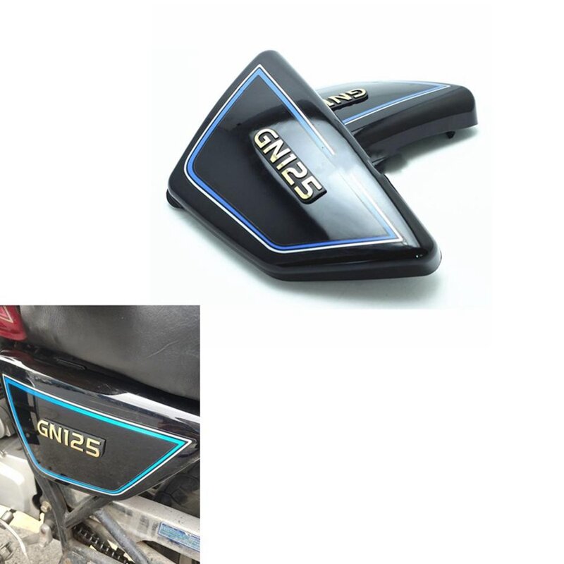 Black Motorcycle Battery Side Cover Frame Side Covers Panels for Suzuki GN125 GN 125
