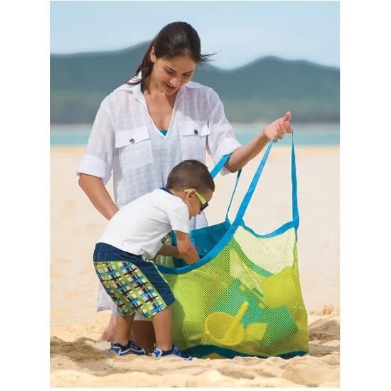 Bolsa de playa portátil para niños, bolsa de natación de malla plegable para juguetes de playa, bolsa de almacenamiento para niños, bolsas impermeables para natación al aire libre