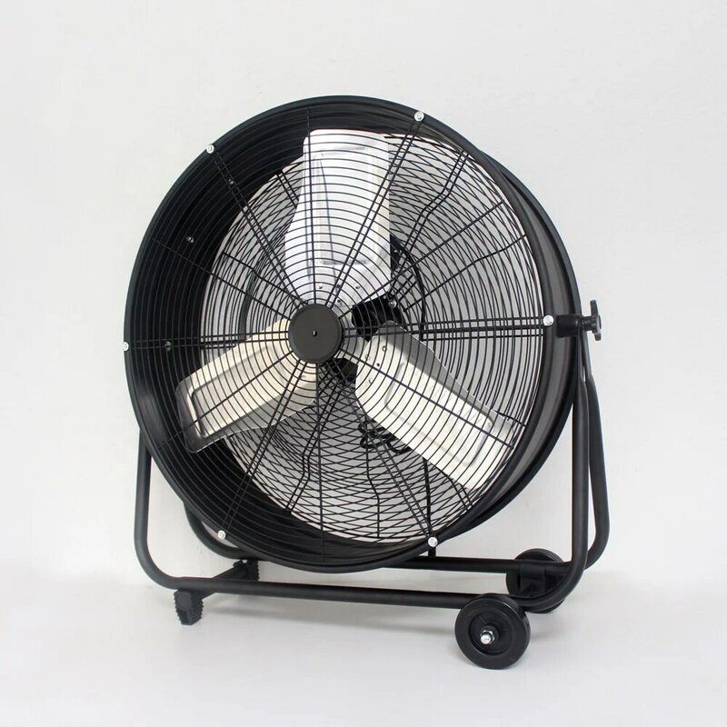 Hoge Kwaliteit Koperen Motor Drum Vloerventilator Met Caster Wiel Industriële Ventilator Sterke Wind Blower Fan
