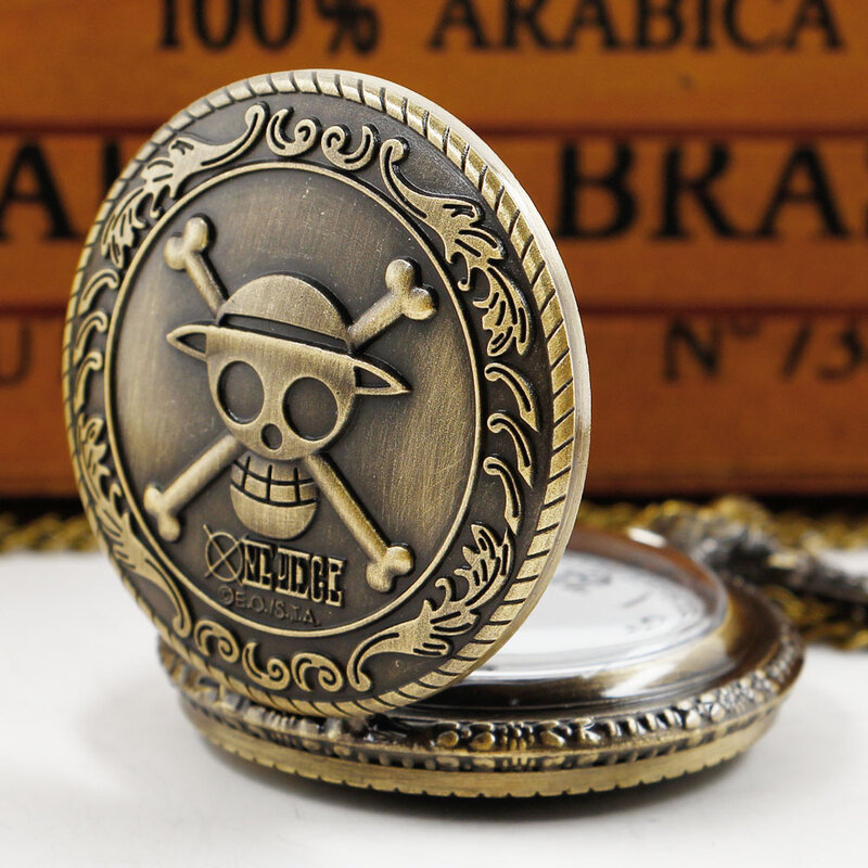 Indah artistik ukiran Jepang terkenal Anime saku jam tangan kalung rantai antik FOB Steampunk liontin jam