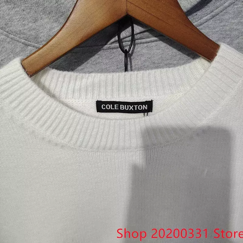 Y2k Brief Jacquard Logo übergroße Sweatshirts Männer Frauen hochwertige O-Ausschnitt Cole Buxton Strick pullover
