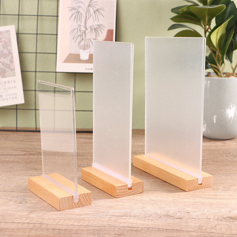 New A4 Table Top Acrylic Sign Holder Display Stand Double Sided Bottom Load Portrait Style Menu Paper Ad Photo Picture Frame