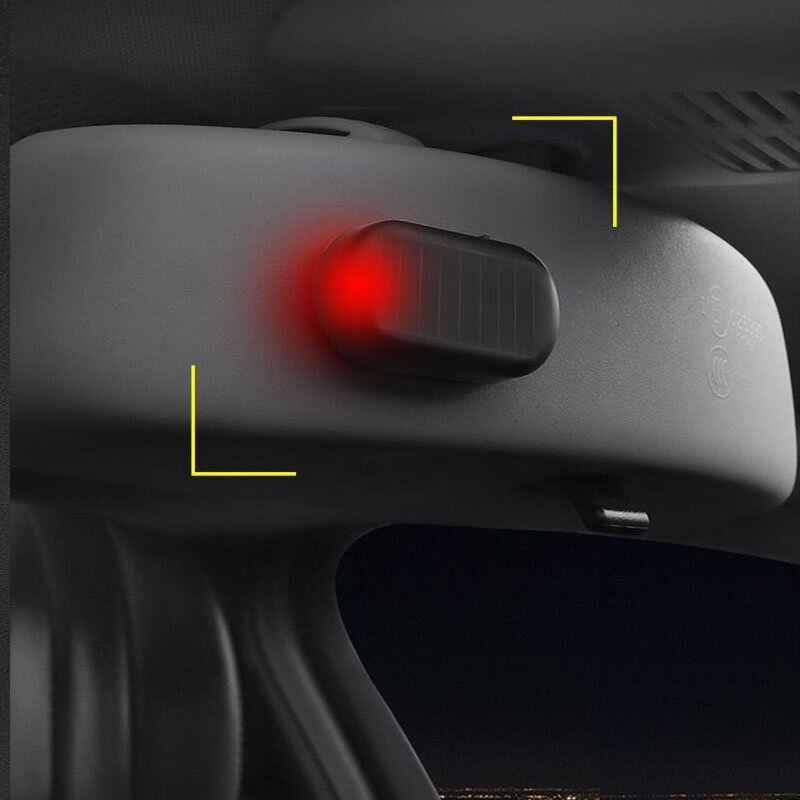 KOOJN lampu Interior mobil LED, cahaya dekoratif Mobil Anti Maling, simulasi peringatan berkedip Alarm, dipasang di mobil