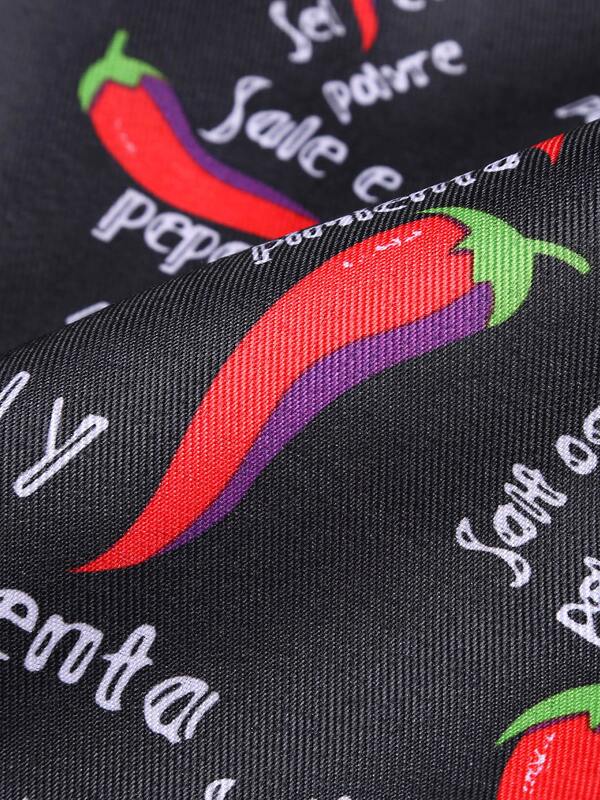 2023 Womens Mens Chef Uniform Chili Printed Drawstring Elastic Waist Trousers Pants Hotel Restaurant Kitchen Work Pants Clothes