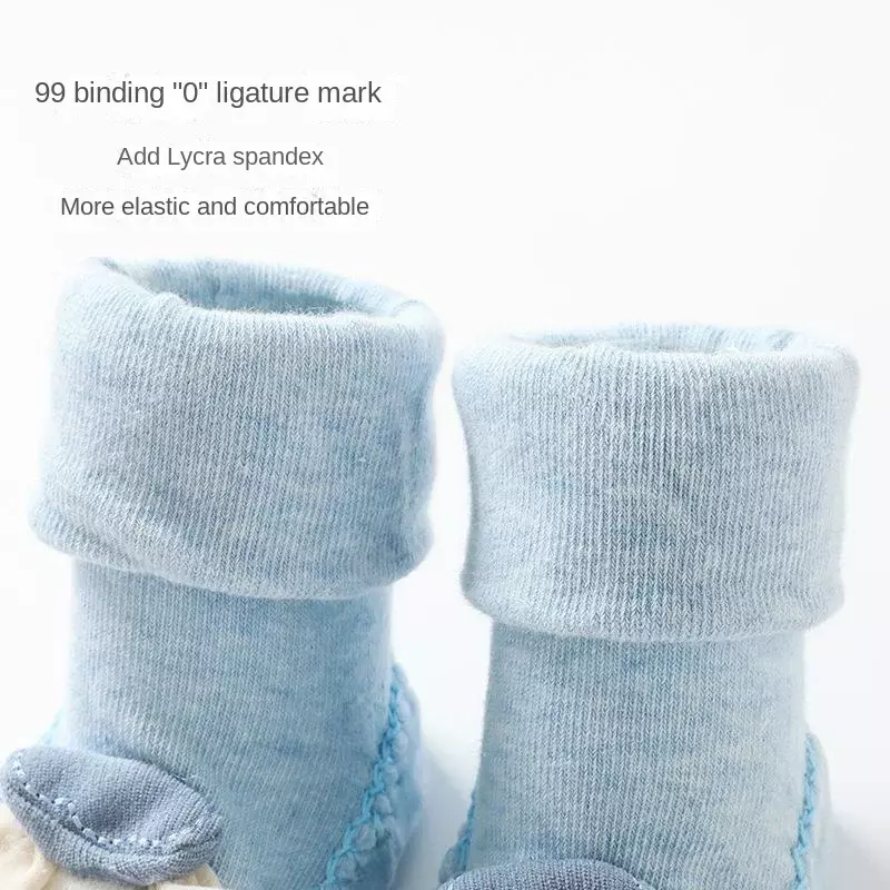 Nuovo stile calzini addensati neonata che cammina neonati caldi antiscivolo scarpe resistenti all'usura Lnfants con suole morbide regalo per la casa