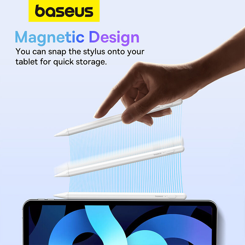 BASEUS ปากกาสไตลัสสำหรับ iPad Air 4 5, สำหรับ iPad 6 7 8 9 10สำหรับ iPad Pro 2 3 4 6สำหรับ iPad Mini 5การดูดแม่เหล็กแบบปฏิเสธฝ่ามือ