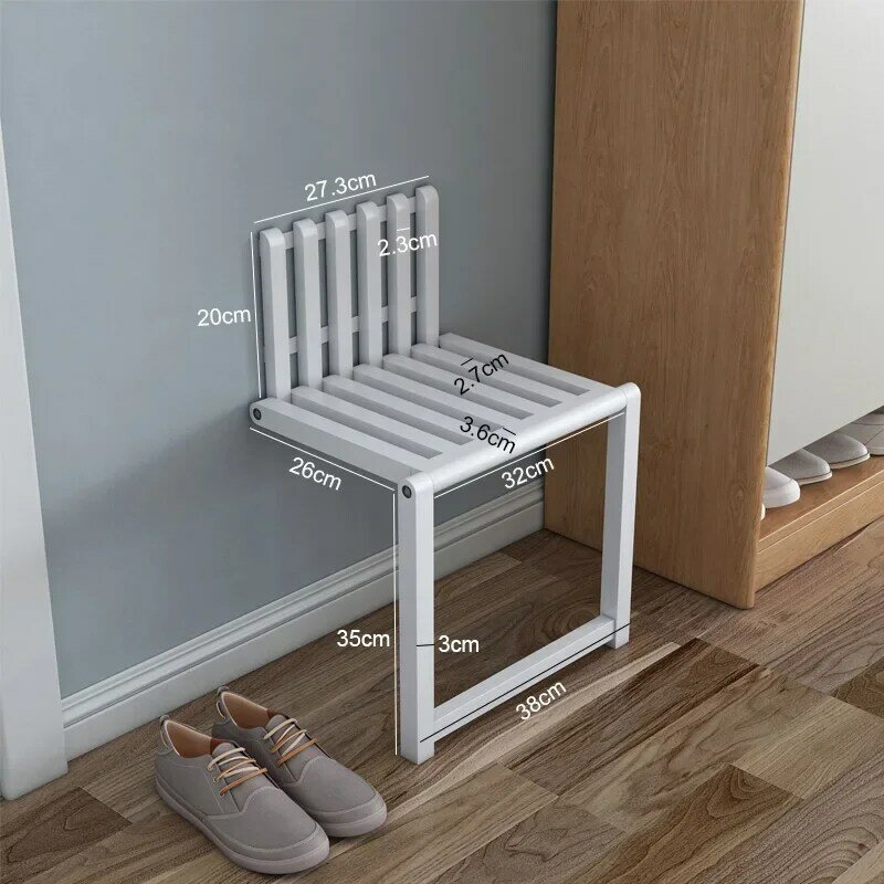 벽 장착 숨겨진 접이식 의자 단단한 나무 베란다 의자 문 신발 캐비닛 신발 접이식 욕실 의자 변경 숨겨진 발판