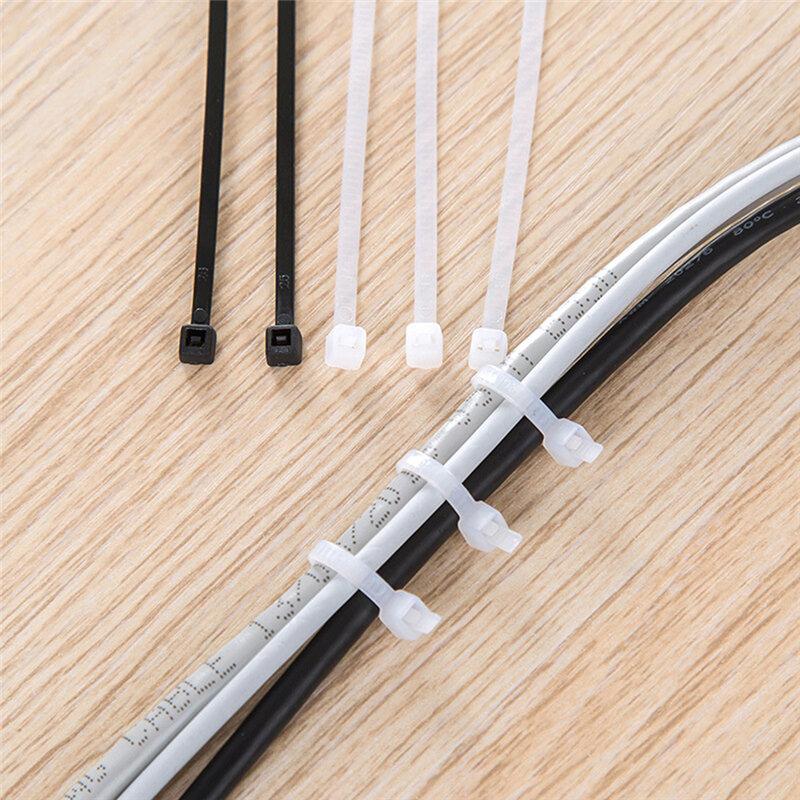 100 шт., нейлоновые кабельные самоблокирующиеся пластиковые застежки-молнии 10 см 2,5*100 MRO, промышленные застежки и аппаратный кабель