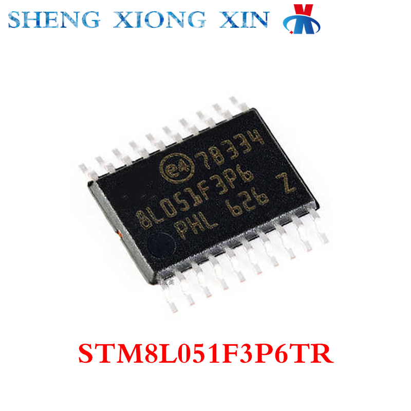 Microcontrolador de 8 bits do circuito integrado-MCU, 100% novo, STM8L051F3P6TR, TSSOP-20, 8L051F3P6, 5 PCes pelo lote