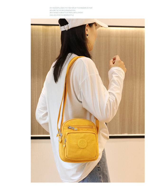 Fashion Women Shoulder Messenger Bag Nylon Oxford Lightweight Waterproof Zipper Package Large Capacity Travel Crossbody Bag