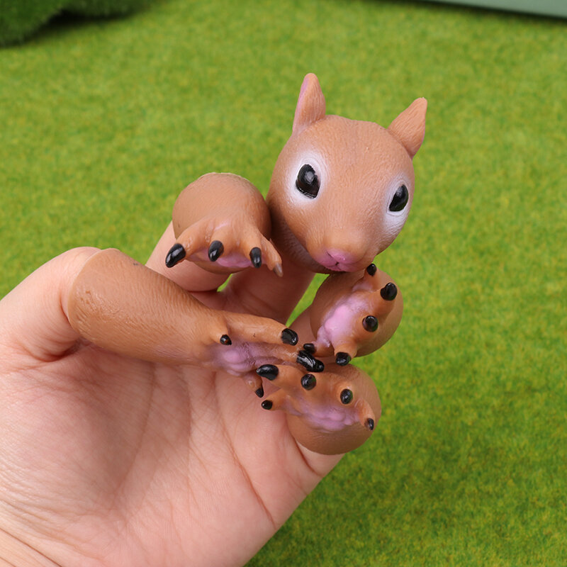 One Set Squirrel Finger Hand Puppet Novelty Toys For Kids Birthday Party Cosplay Plaything Gift