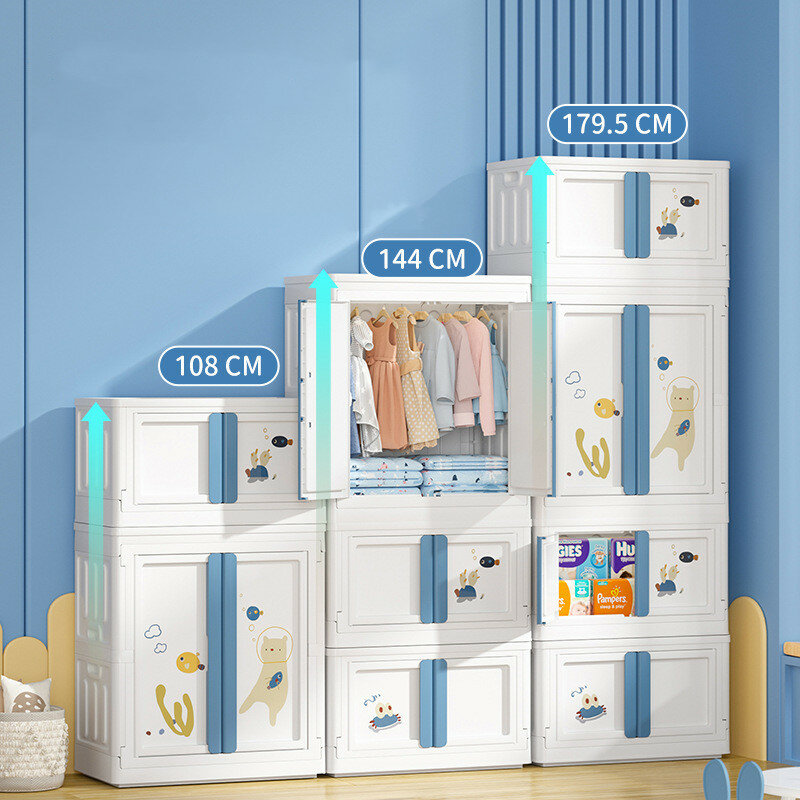 صندوق تخزين حديث بسيط قابل للطي ، خزانة منزلية ، ملابس ، سراويل ، خزانة ملابس داخلية ، متنوع للأطفال ، 72 150 لتر
