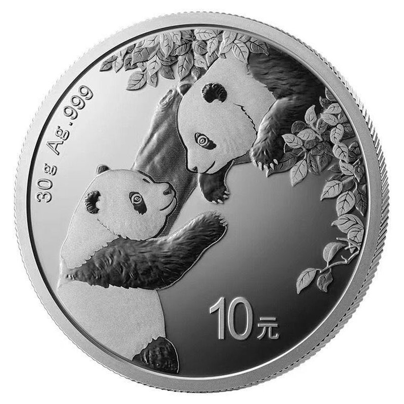 2023 Китай 30 г Ag.999 твердая Серебряная монета панды 10 юаней UNC