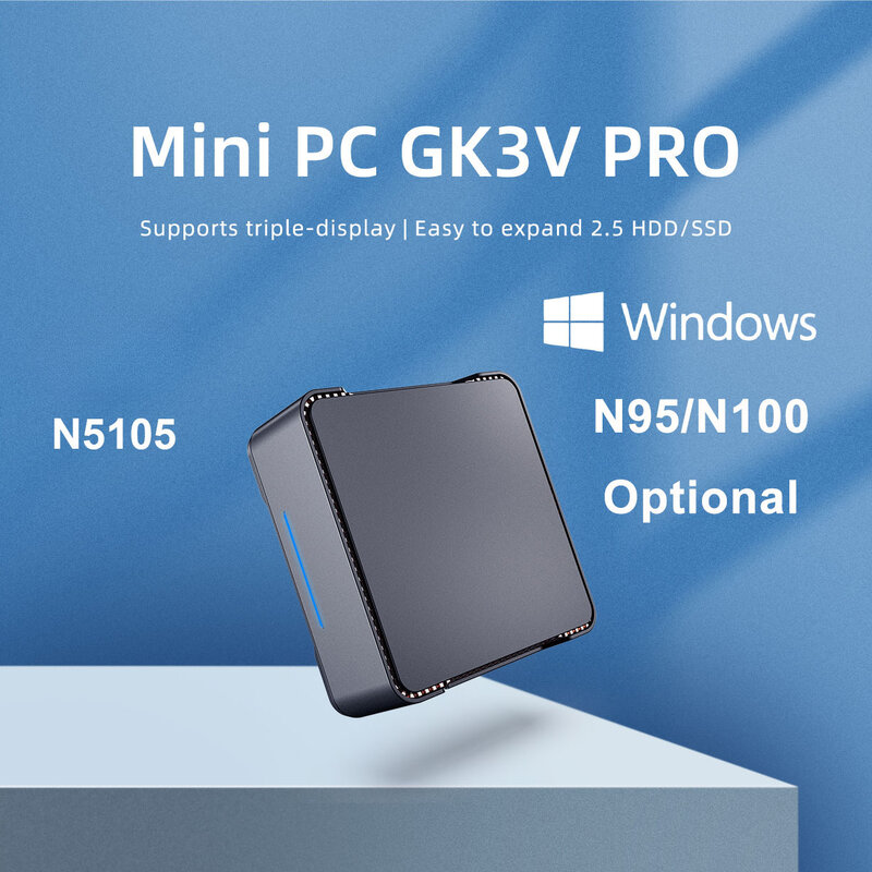 GK3V PRO мини ПК N5105/J4125 DDR4 8 ГБ SSD 128 Гб Windows 11 PRO тройной дисплей BT4.2 WiFi GK3 N95/N100 настольный компьютер для геймеров