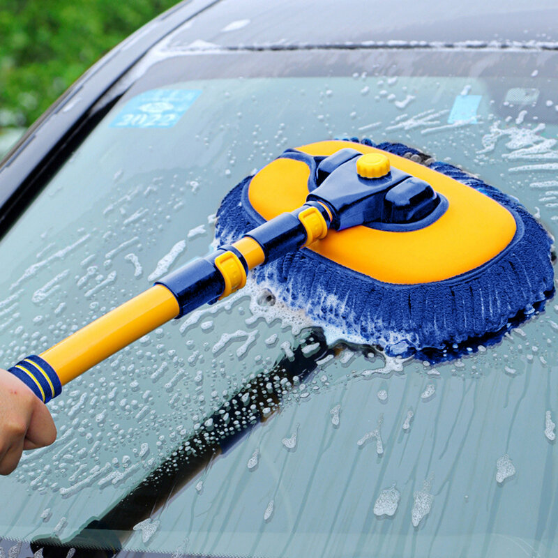 Auto Waschen Pinsel Mopp Einstellbar Lange Griff Reinigung Pinsel Nass-und Trocken Einsatz für Auto SUV Lkw Chenille Besen Teleskop pinsel mopp