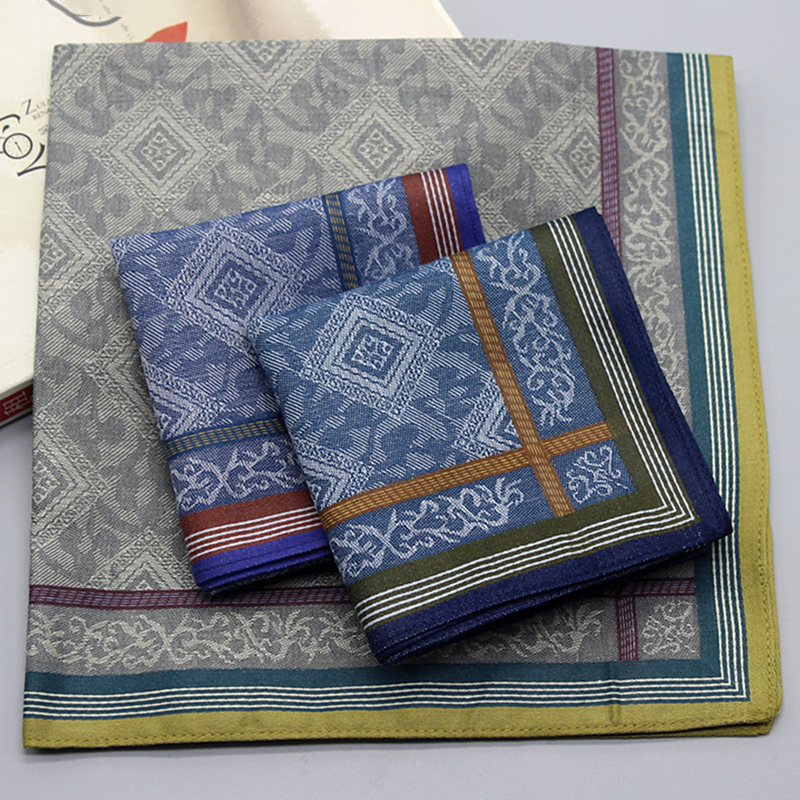 Herren Taschentuch Taschen tücher für Bandanas weiche Baumwolle Königsblau Stickerei Vintage Hochzeit