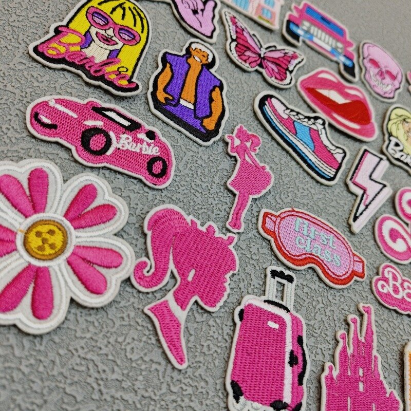 Нашивки с вышивкой, розовая серия, железная Детская сумка, шляпа, аксессуары для куклы Барби, для девочек, детские аксессуары, подарок, личный логотип