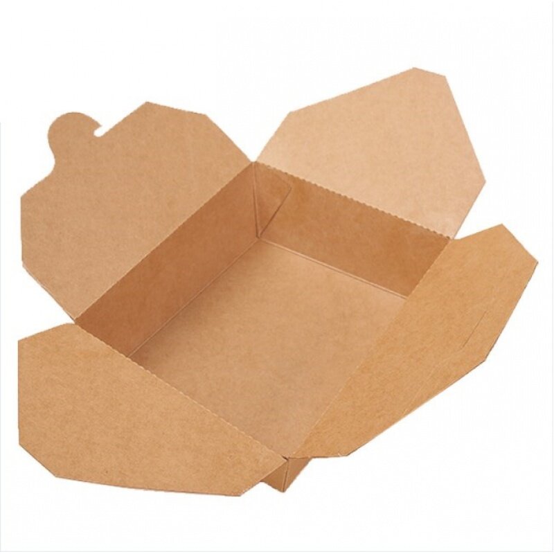 Customized productCustomized kraft paper food box with window brown lunch box packaging for sandwich salad Take Out Fast F