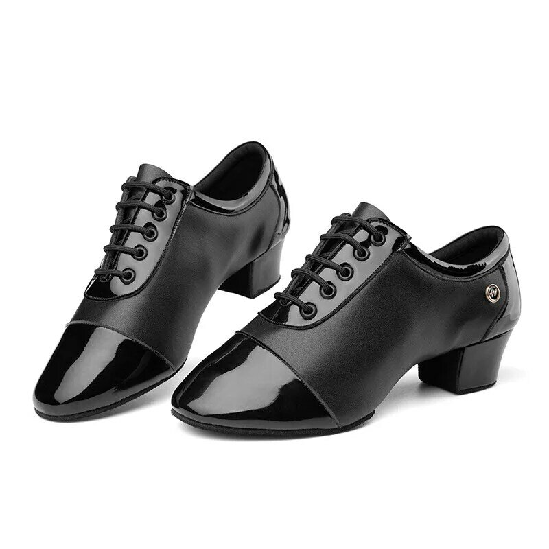Zapatos de baile latino de salón para hombre, zapatillas deportivas de suela suave con costuras de cuero para niños y adultos