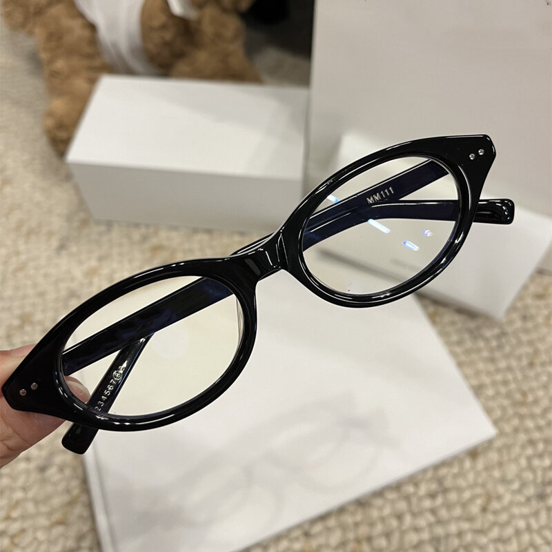 Mm111 Brillen gestelle Vintage elliptische Acetat brille Blaulicht Lesebrille für optische Glas für Herren-und Damenmode