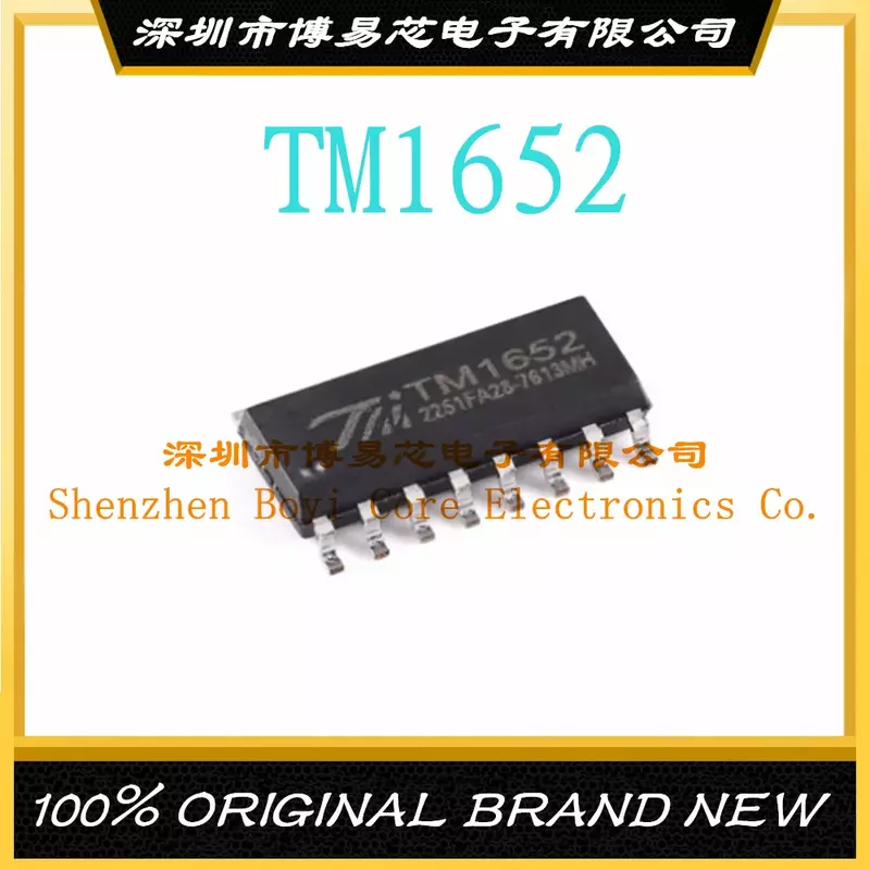 TM1652 SOP-16 LED asli (diode pemancar cahaya/tabung nixie/layar matriks titik) IC kontrol pengemudi