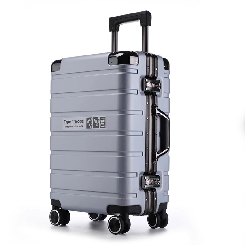 Aluminum Frame Rolling Luggage Neutral Both Men Women Travel Suitcase Universal Wheel Password Boarding Suitcase