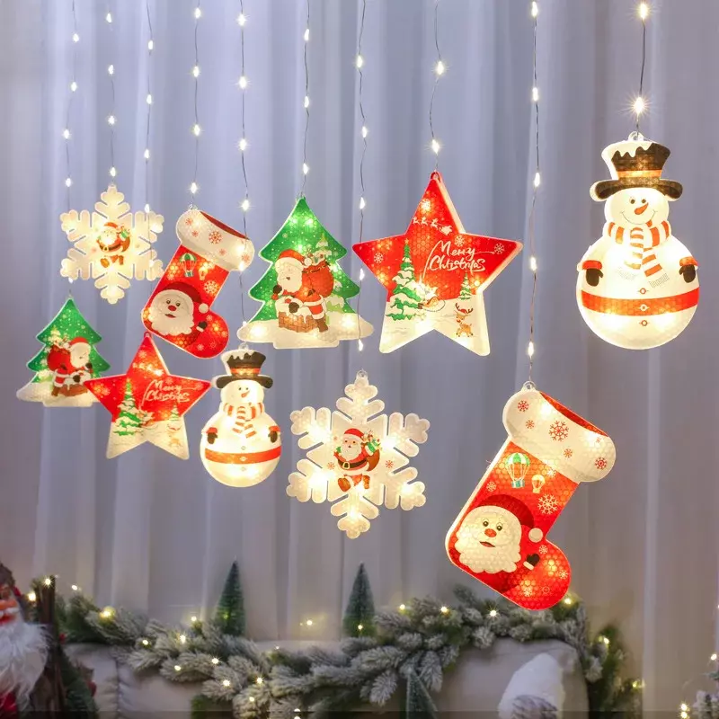2024 nuova tenda di natale LED String Lights 3m Remote USB Holiday Lights per la casa camera da letto soggiorno decorazioni natalizie
