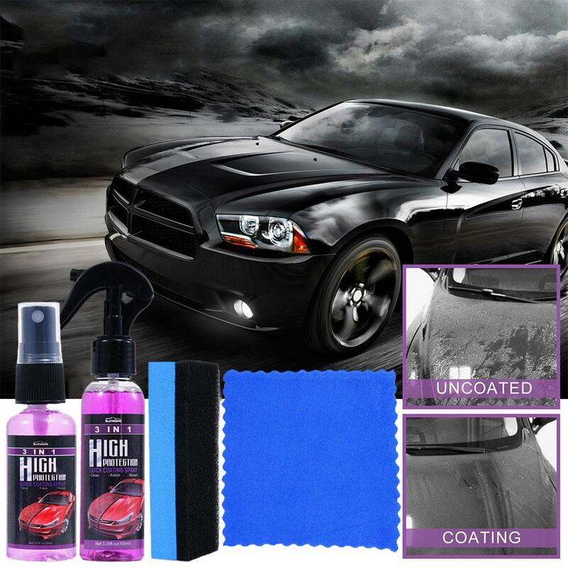 Alta Proteção Car Coating Spray Set, Spray de Revestimento Rápido, Paint Car Restorer, Reparação Cerâmica, 3 em 1, S0R8