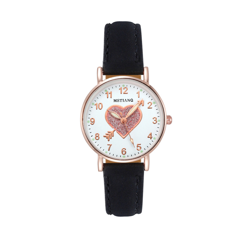 Милые светящиеся Детские часы с циферблатом в форме сердца, светящиеся флуоресцентные модные женские часы для студентов, простые часы с любовью и первого взгляда