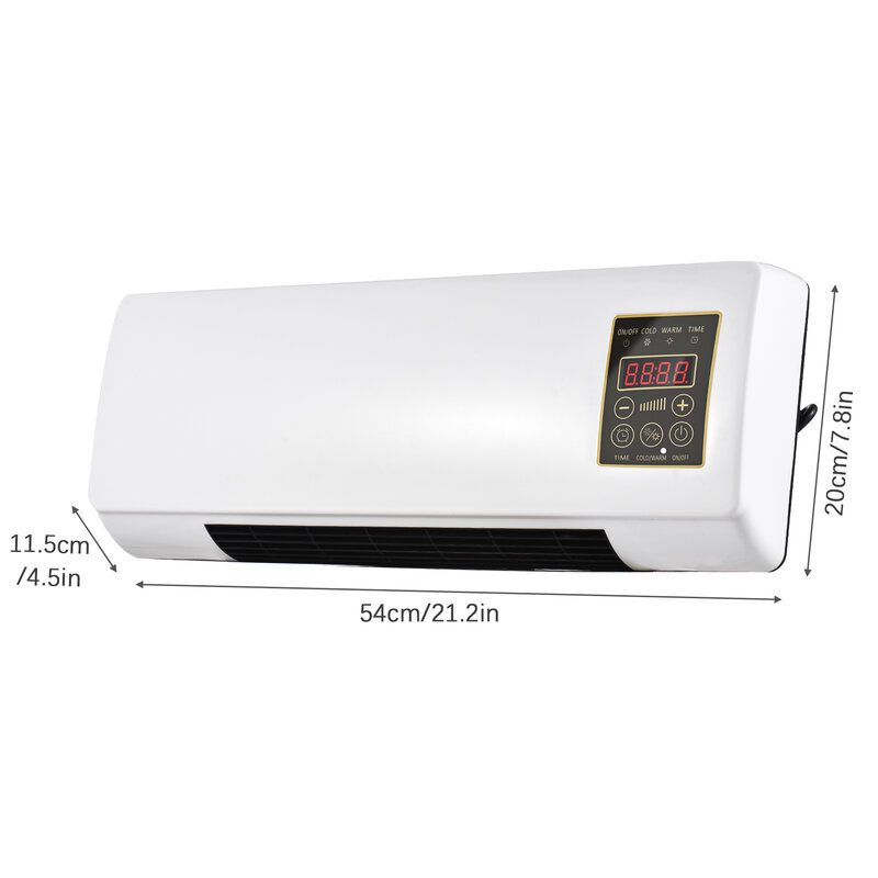 Dual Purpose Ar Condicionado, Aquecedor e Ventilador Combo, Desktop de parede, 2in 1, Fan Timing Function, Aquecimento e Frio, Frio, Quente