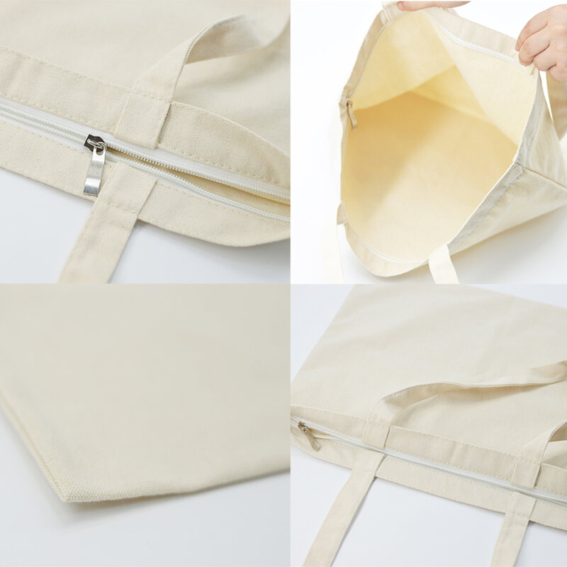 Super Atsem Merci French Printed Fashion Women Canvas Shoulder Bags Eco Reusable Shopping Bag Travel Handbags School Bags Gifts