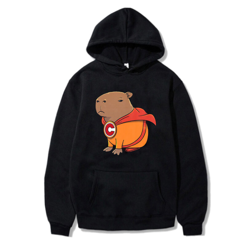 Capybara Superhero Cartoon Graphic Hoodies Capybara Princess Print Women's Sweatshirt Streetwear Long Sleeves Unisex Hoody