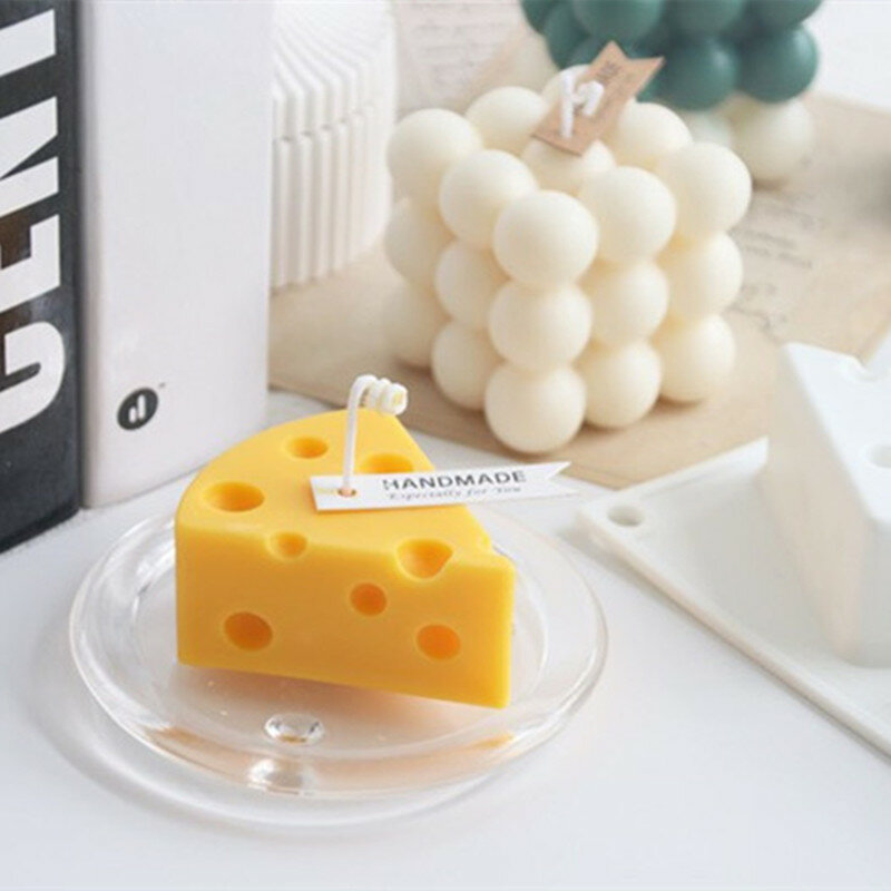 Molde de silicona con forma de queso, bandeja creativa de aromaterapia, jabón, vela, Fondant, Mousse, pastel, Chocolate, decoración para hornear