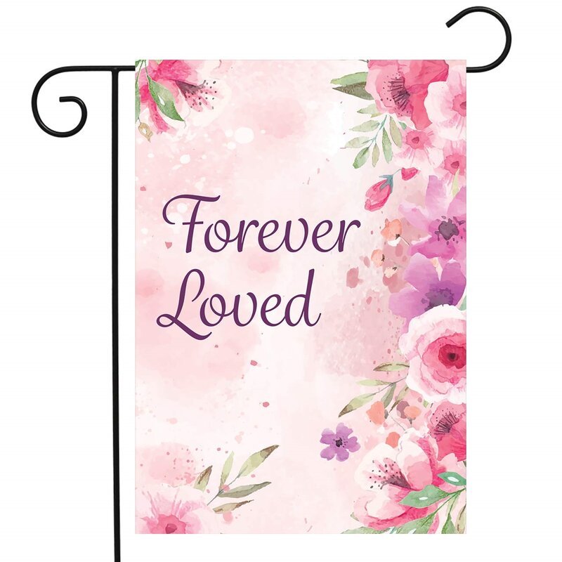 Forever Loved Floral Garden Flag Aquarela Flores Double Sided Poliéster Flags para Outdoor Lawn Terrace Party Home Decor Flag
