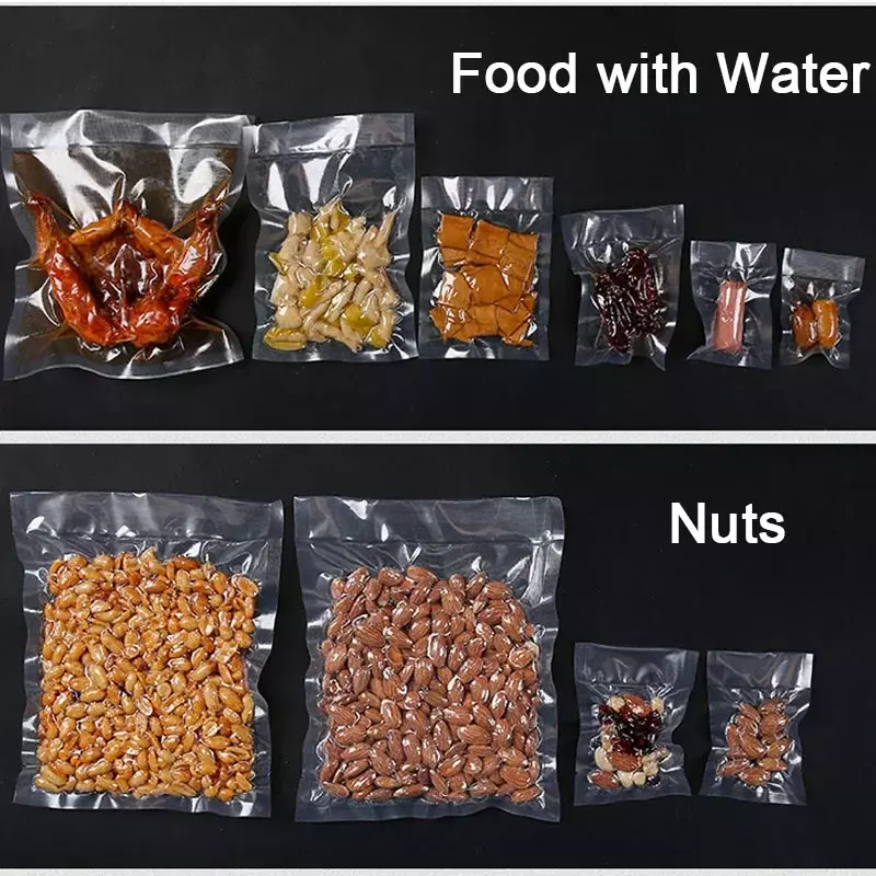 ถุงซีลสูญญากาศสำหรับอาหาร100ชิ้นถุงที่เก็บเครื่องครัวประหยัดอาหารปราศจากสาร BPA อุปกรณ์ที่ใช้ในครัวกระเป๋าใส่ของสุญญากาศ