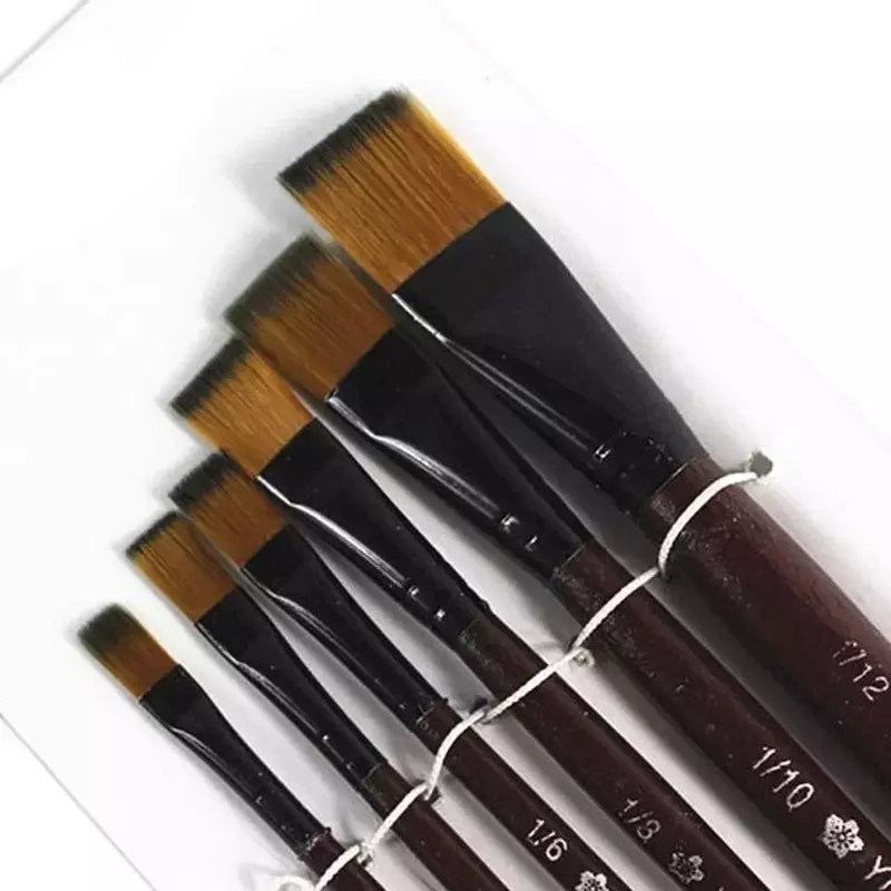 6 pz/set Set di pittura professionale olio acrilico acquerelli pennelli per artisti forniture pennello in lana di Nylon accessori artistici