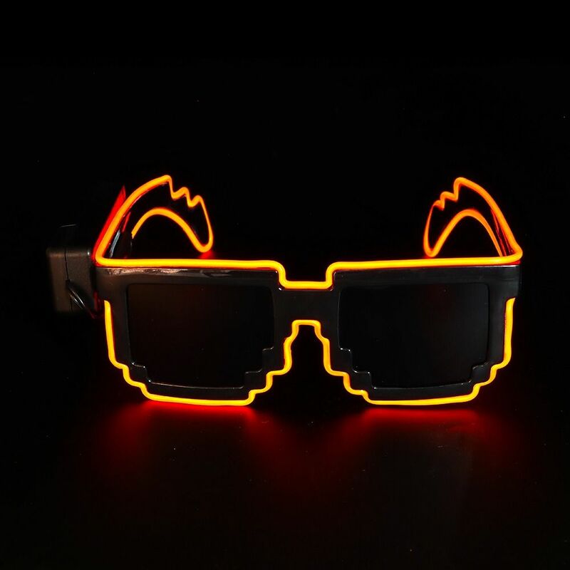 할로윈 크리스마스 생일 모자이크 LED 안경, 무선 네온 파티 나이트 클럽 LED 라이트 업 안경, 어둠 속에서 빛남