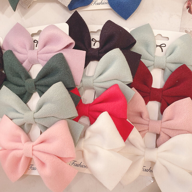 4 Teile/satz Koreanische Süße Feste Farbe Beugt Haar Clip Für Kinder Mädchen Boutique Handgemachte Haarnadeln Barrettes Headwear Haar Zubehör