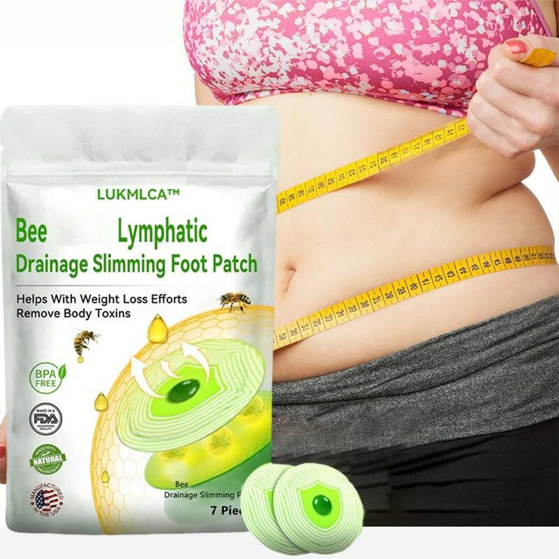 7pcs Bee Slimming Foot Patches Natural Herbal Feet Body Toxins Cleansing Relieve Stress Weight Loss Foot Care Tool