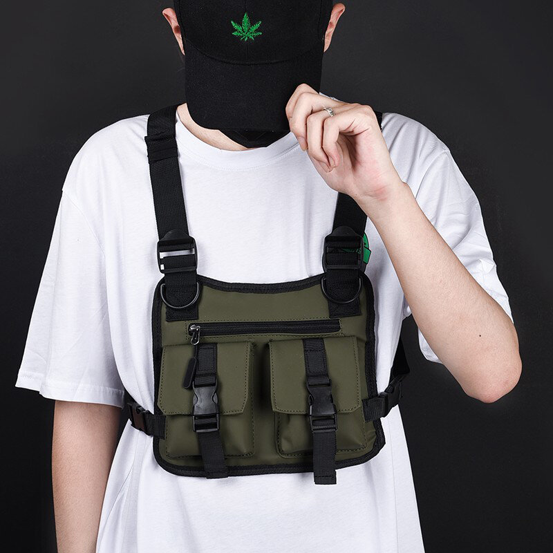 Tasca per gilet tattico da uomo Oxford impermeabile di alta qualità 2022 Hip Hop Streetwear borsa per pettorina Unisex borse da viaggio Casual