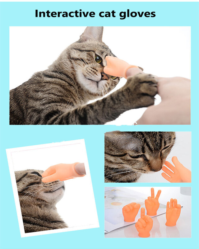 4/6pcs Funny Mini Hands Puppets Tiny Finger Fidget Toys Small Hand Adult Kid Novelty Toys Halloween Gift Interactive Cat Toy