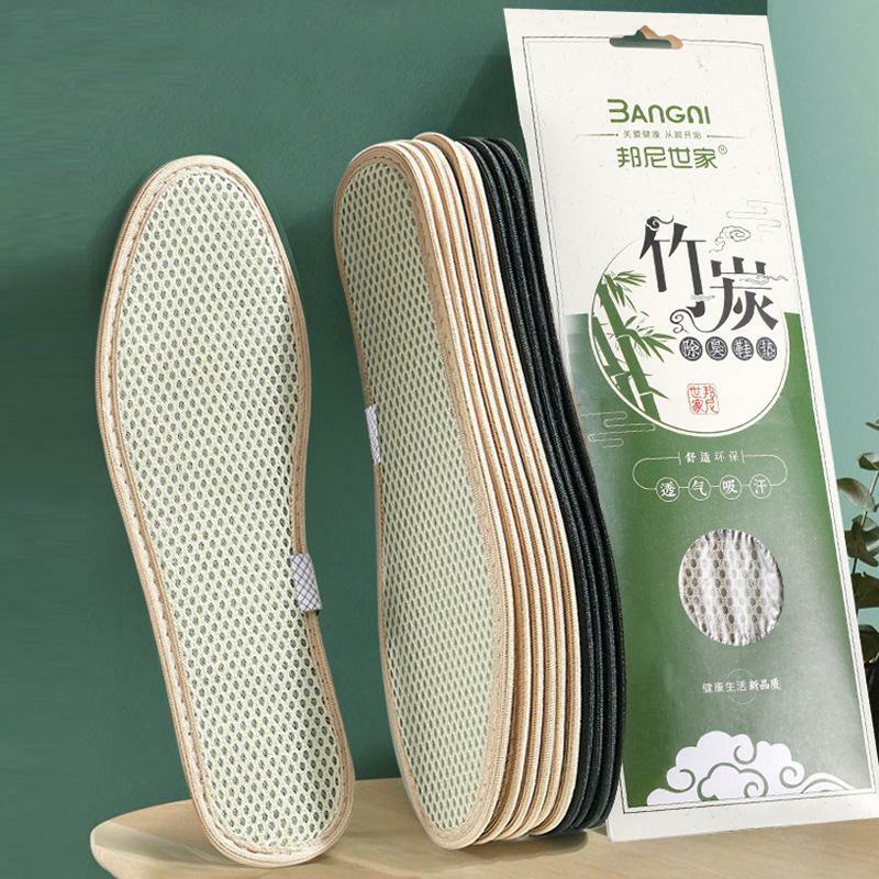 Palmilha esportiva de carvão vegetal de bambu para homens e mulheres, desodorante, absorvente do suor, respirável, absorvente de choque, espessado, confortável