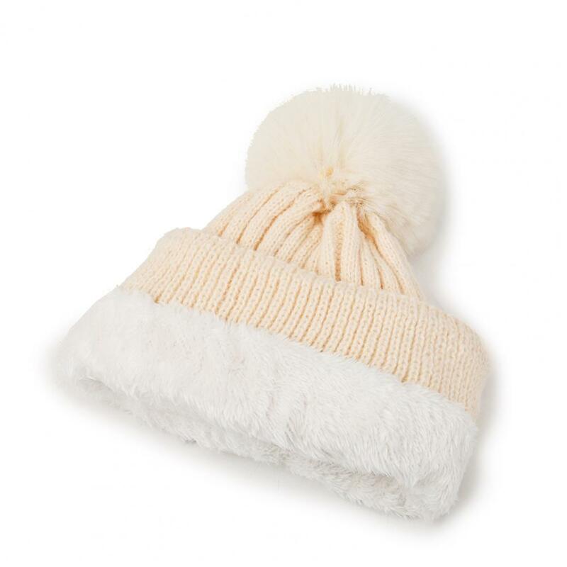 Warm Neck Gaiter Knitting Hat Set Winter Hat Scarf Set with Fleece Lining Plush Ball Decor Cozy Unisex Knitting Set for Warmth