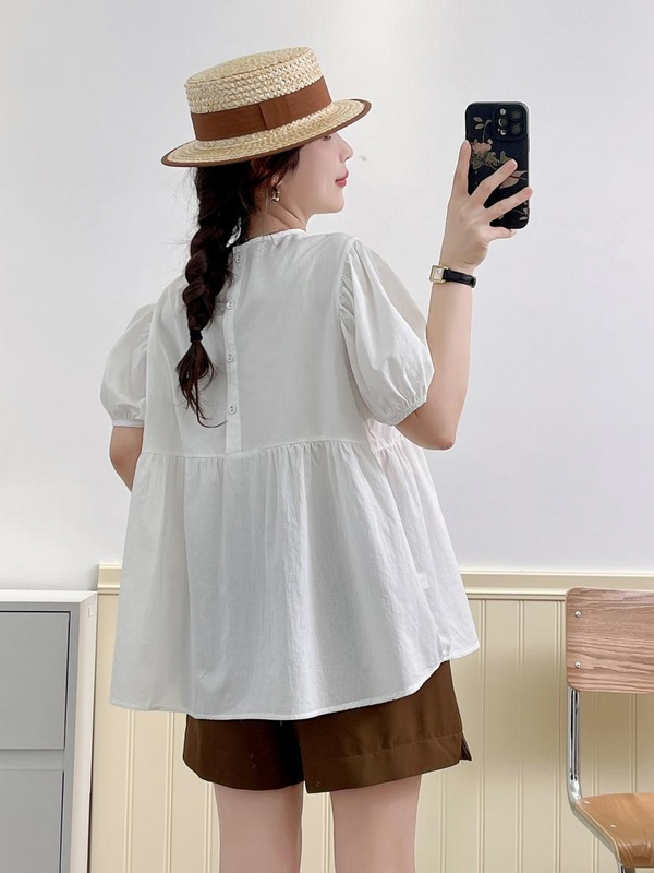 Mori Kei Kleidung süße Schleife Blumen stickerei Vintage weiße Bluse Japan Stil Sommer Kurzarm Tops stilvolle Damen Bluse