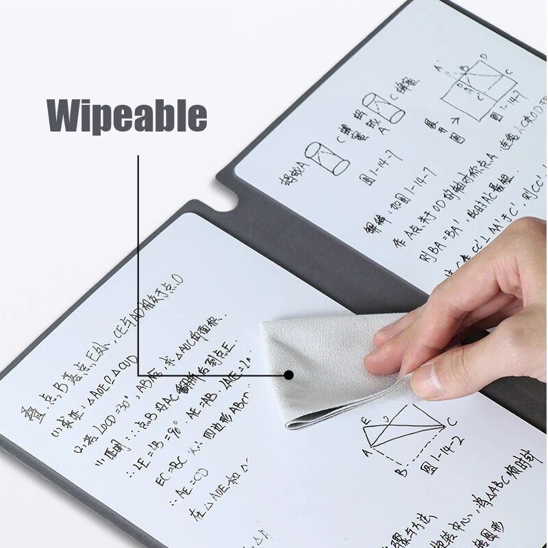 A5 wieder verwendbares Whiteboard Notebook Leder Memo kostenlos Whiteboard Stift löschen Stoff Wochen planer tragbare stilvolle Büro Notebooks