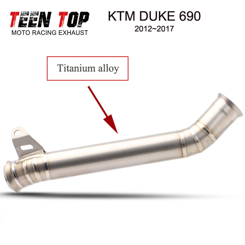 Silenciador de escape de motocicleta, tubo médio, conector original, KTM Duke 690, 2012-2017