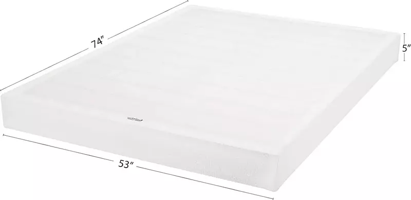 Smart Box Spring Bett in voller Größe, 5-Zoll-Matratzenfundament, werkzeug lose, einfache Montage, voll, weiß