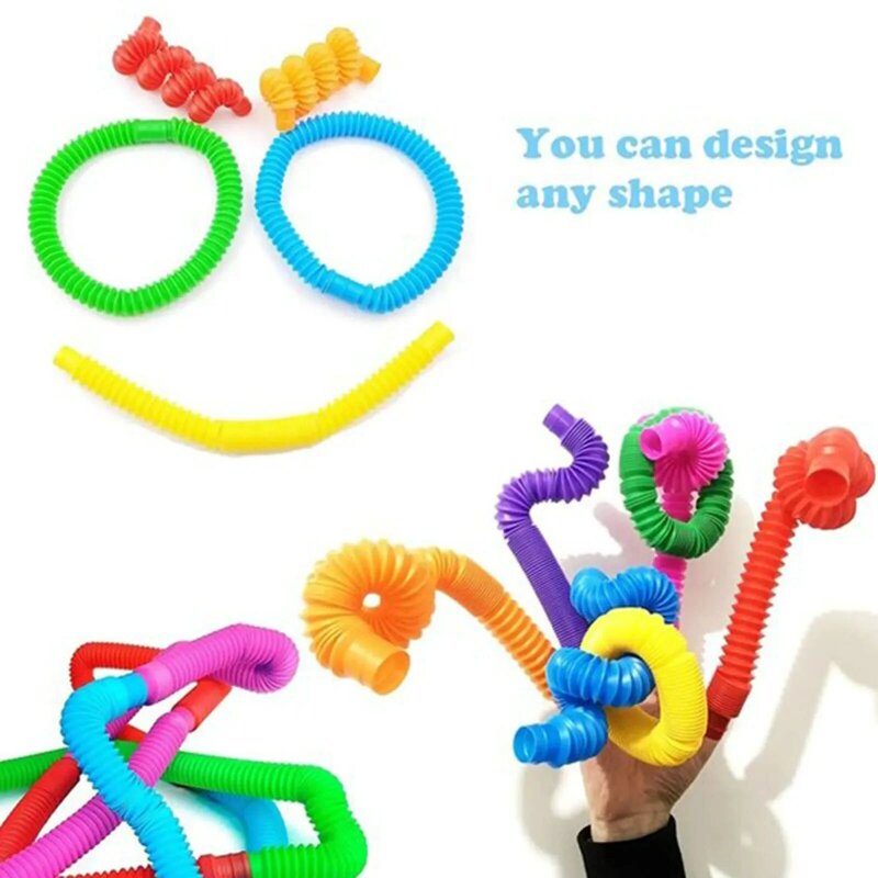 Pop Tube bunte Stretch Kunststoff Rohr Spielzeug Spaß DIY Balg Expansions rohr Kinder frühe Bildung Puzzle Dekompression Spielzeug
